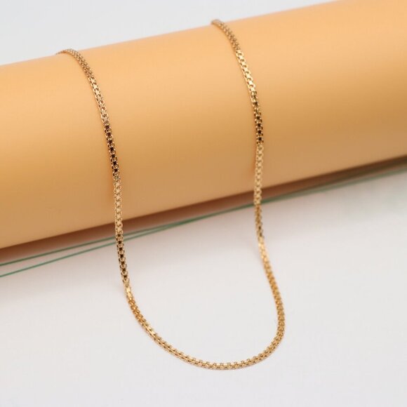 "Polished Rose Gold Box Chain Necklace  Modern Style, XPNL0123 - Picture 4 of 12